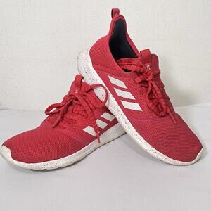 Adidas Cloudfoam Pure Running Shoes Women's 7.5 Red Low Top Gym Trainers Sneaker